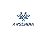 Air Serbia vertical blue on white background logo